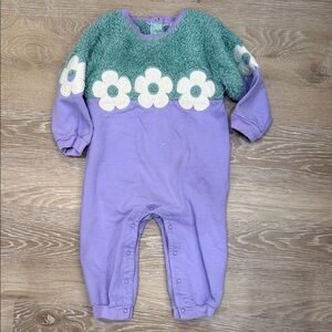 Peek Purple and Green Floral Kids Footie